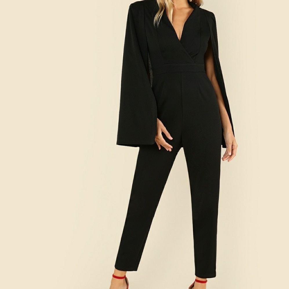 Tailored cape jump suit